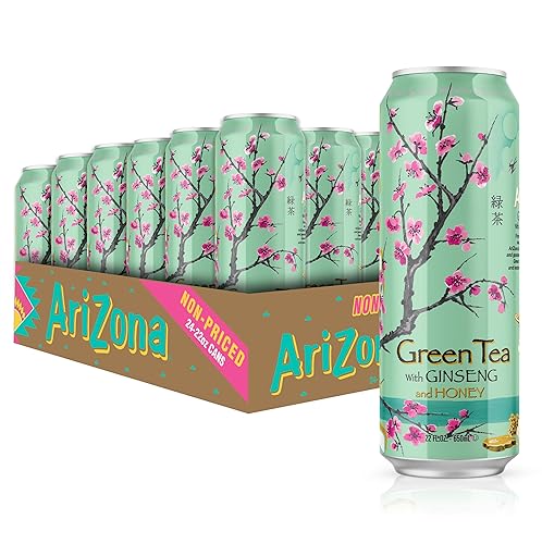 AriZona Green Tea with Ginseng and Honey - Big Can, 22 Fl Oz (Pack of 24)