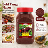 Tazah Sumac Spice 1 lb, Ground Sumac Seasoning from Jordan, Tangy Middle Eastern Spice for Mediterranean Cooking, Marinades, Kabobs, Salads and Hummus