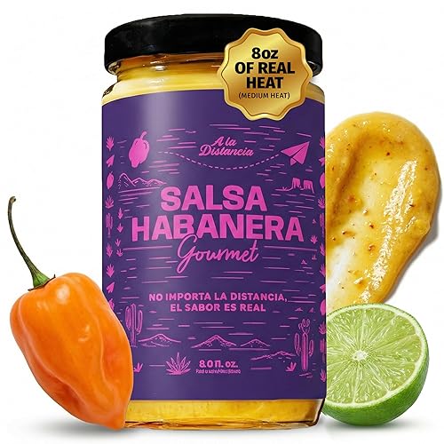 Habanero Hot Sauce - Authentic Mexican Style, Medium-High Heat, Small Batch Artisan Salsa, 100% Natural, No Preservatives, 8 oz