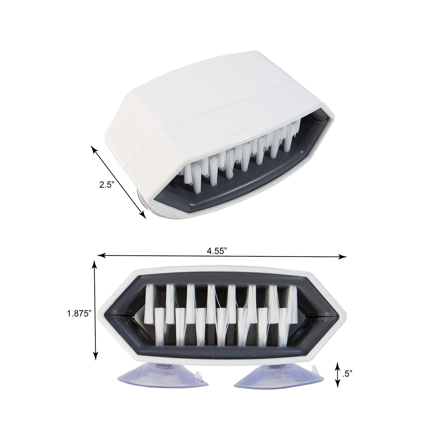 Sophisti-Clean Cutlery Cleaner Brush, Suctioned in-Sink Silverware Scrubber, Non-Scratch Bristles, Easily Clean Utensils and Sharp Knives, Convenient