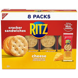 RITZ Cheese Sandwich Crackers, Lunch Snacks, 8 Snack Packs (6 Crackers Per Pack)