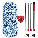 4 Pack Spin Mop Replacement Heads Compatible for O Ceda EasyWring 1-Tank Triangle System, Microfiber Mop Refills for 5.9inch Core,Deep Cleaning