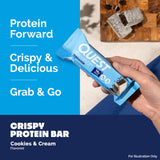 Quest Nutrition Crispy Cookies & Cream Hero Protein Bar, 18g Protein, 1g Sugar, 3g Net Carb, Gluten Free, Protein Snack, Keto Friendly, 4 Count
