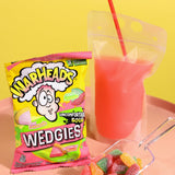 WARHEADS Wedgies - Sour Chewy Candy - Pink Lemonade, Cherry Limeade & Watermelon Punch Flavors - 4.5 oz. Bags - 2 Pack