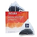 Arbata English Breakfast Tea, 12 Pyramid Tea Bags - Artisanal High Caffeine Black Tea, Naturally Flavored Robust & Smooth Classic British Tea Sachets