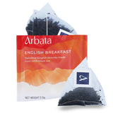 Arbata English Breakfast Tea, 12 Pyramid Tea Bags - Artisanal High Caffeine Black Tea, Naturally Flavored Robust & Smooth Classic British Tea Sachets