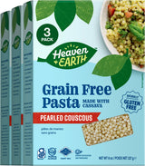 Heaven & Earth Grain Free Pasta, Cassava Pearled Couscous, 8oz (3 Pack) | Paleo Pasta | Vegan | Certified Gluten Free | Kosher for Passover