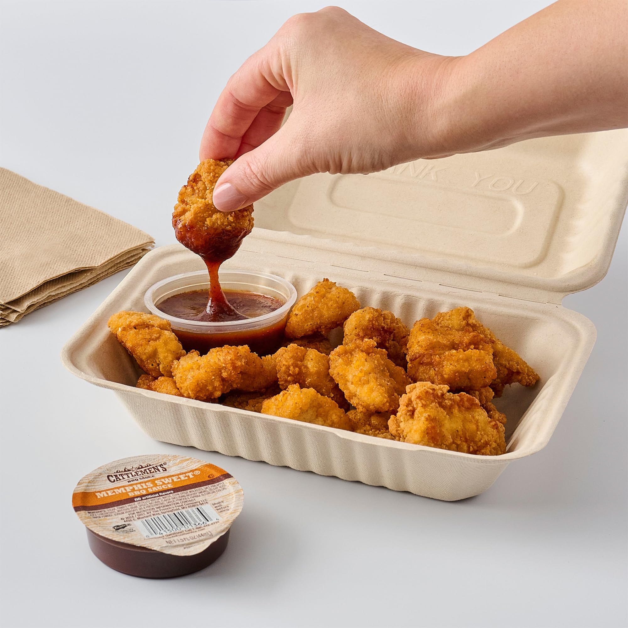 Cattlemen’s BBQ Sauce, Memphis Sweet, Single-Serve Dip Cup, Signature Sweet & Smoky BBQ Sauce, Great for On-The-Go, 1.5 fl oz