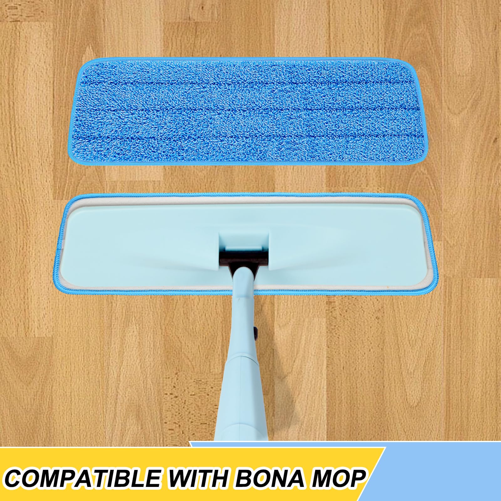 16.5 inch Reusable Mop Pads Microfiber Spray Mop Replacement Heads for Wet/Dry Mops Compatible with Bona Floor Care System (5 Pack)