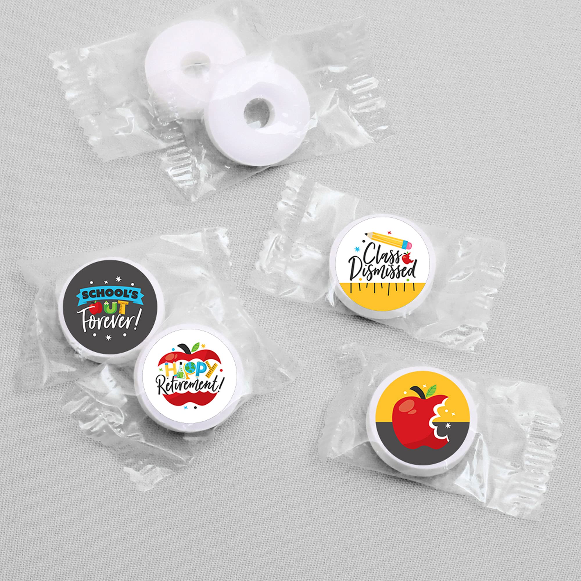 Big Dot of Happiness Teacher Retirement - Happy Retirement Party Round Candy Sticker Favors - Labels Fit Chocolate Candy (1 sheet of 108)