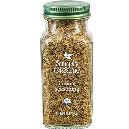Simply Organic Italian Seasoning, 0.95 Ounce, Organic Herbs, Oregano, Majoram, Thyme, Rosemary, Basil, Sage, Kosher, NonGMO