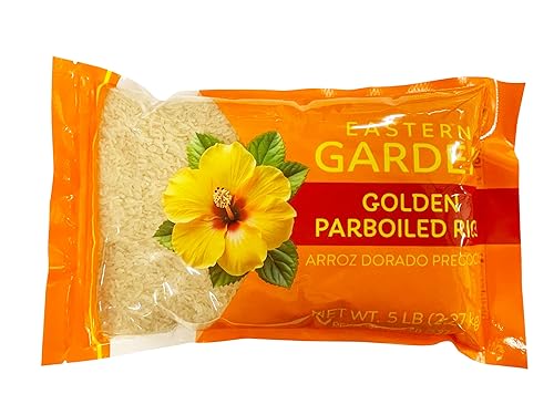 Eastern Garden Golden Parboiled Rice, 5 lb - Premium Rice from Thailand, Fluffy and Non-Sticky Long Grain, Naturally Nutrient-Retaining Wholesome Alternative