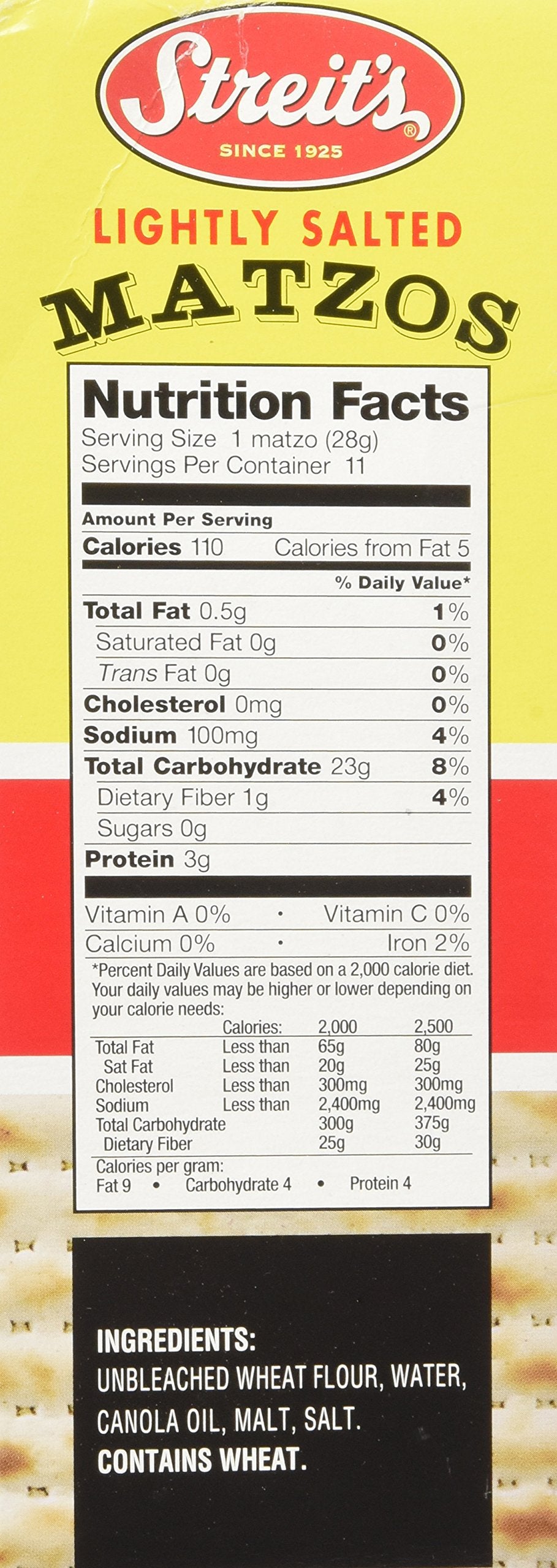 Streit's, Matzos Lightly Salted, 11 Ounce