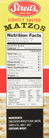 Streit's, Matzos Lightly Salted, 11 Ounce