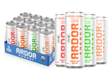 ARDOR ENERGY Sparkling Water with 100mg Natural Caffeine & 200mg L-Theanine from Organic Green Tea for Smooth Energy & Focus | Healthy Energy Drink |