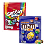 ASSORTIT X SKITTLES & M&M’S COLLAB Freeze Dried Candy 2 Pack Crunchy Airy Skittles POPD and M&M’s POP’d Caramel Snack Assortment 5.5 oz Bags