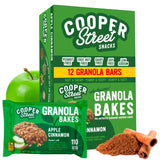 Cooper Street Granola Bakes Apple Cinnamon - Soft Baked Chewy Breakfast Granola Cookie Bars - Nut & Dairy Free School Safe Grain & Seeds Bars - 110