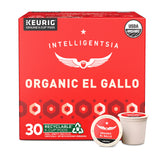 Intelligentsia Coffee, Light Roast K-Cup Coffee Pods for Keurig Brewers - Organic El Gallo 30 Count with Flavor Notes of Milk Chocolate, Honey