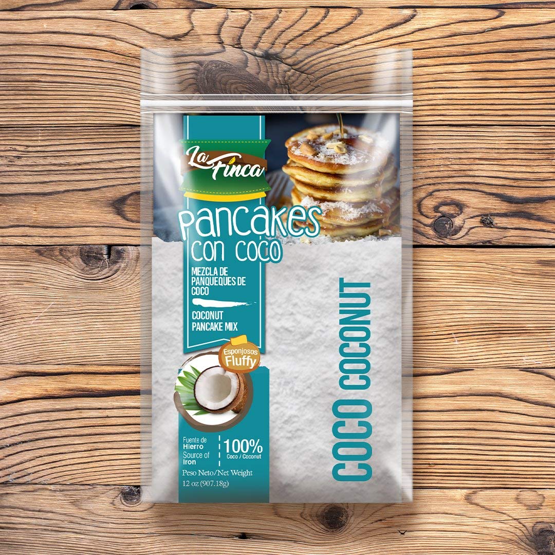 La Finca Pancakes De Coco, Coconut Pancake Mix, 12 Ounce Resealable Pouch