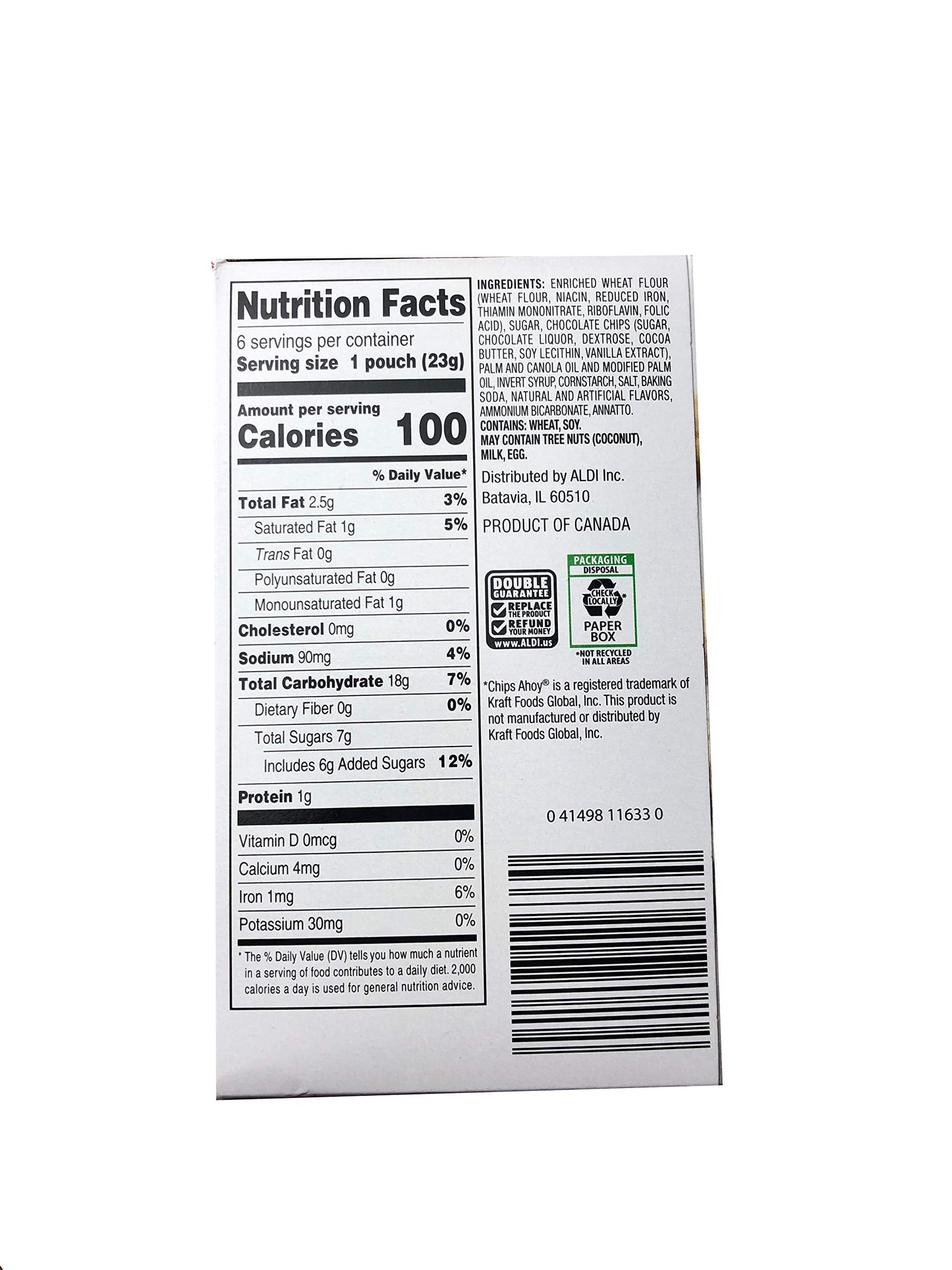 Fit and Active 100 Calorie Snack Pack (Chocolate Chips)