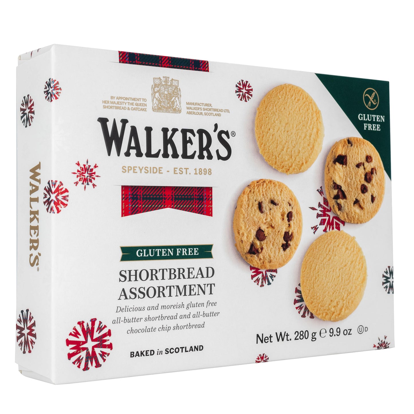 Walker’s Gluten Free Shortbread Cookies - 9.9 oz Shortbread Cookie Box - Includes Assortment of Shortbread Rounds and Chocolate Chip Cookies