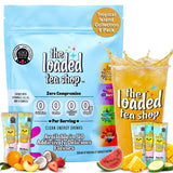 The Loaded Tea Shop Energy Drink Mix Sticks, Tropical Island Collection 5 Pack, Sugar-Free, Zero Calories, 200mg Natural Caffeine, No Artificial