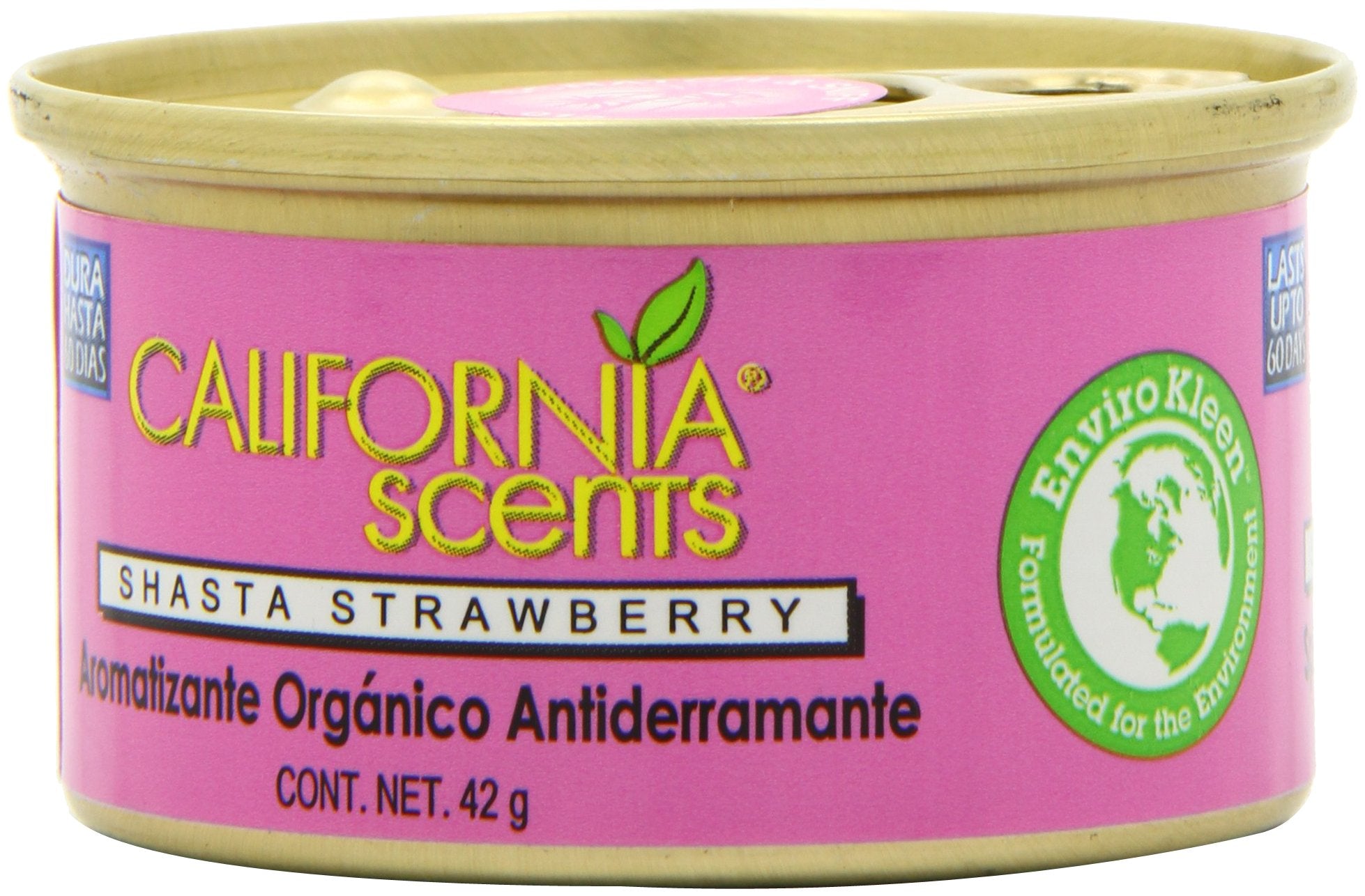 California Scents Spillproof Organic Air Freshener, Shasta Strawberry, 1.5 Ounce Canister (Pack of 4)