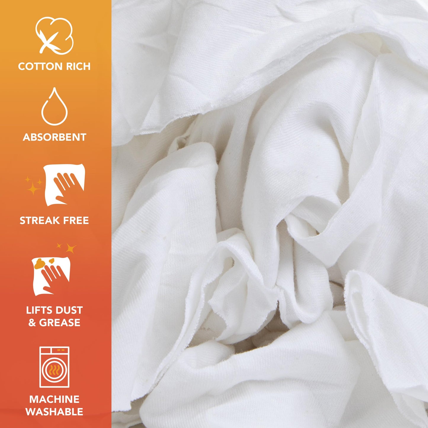 Arkwright Premium T-Shirt Rags Bulk, 5 lb Bag, Cotton Cleaning Towels, Low Lint Knit Wiping Cloths for Paint, Stain, Grease, Shop and Auto Use, Quick