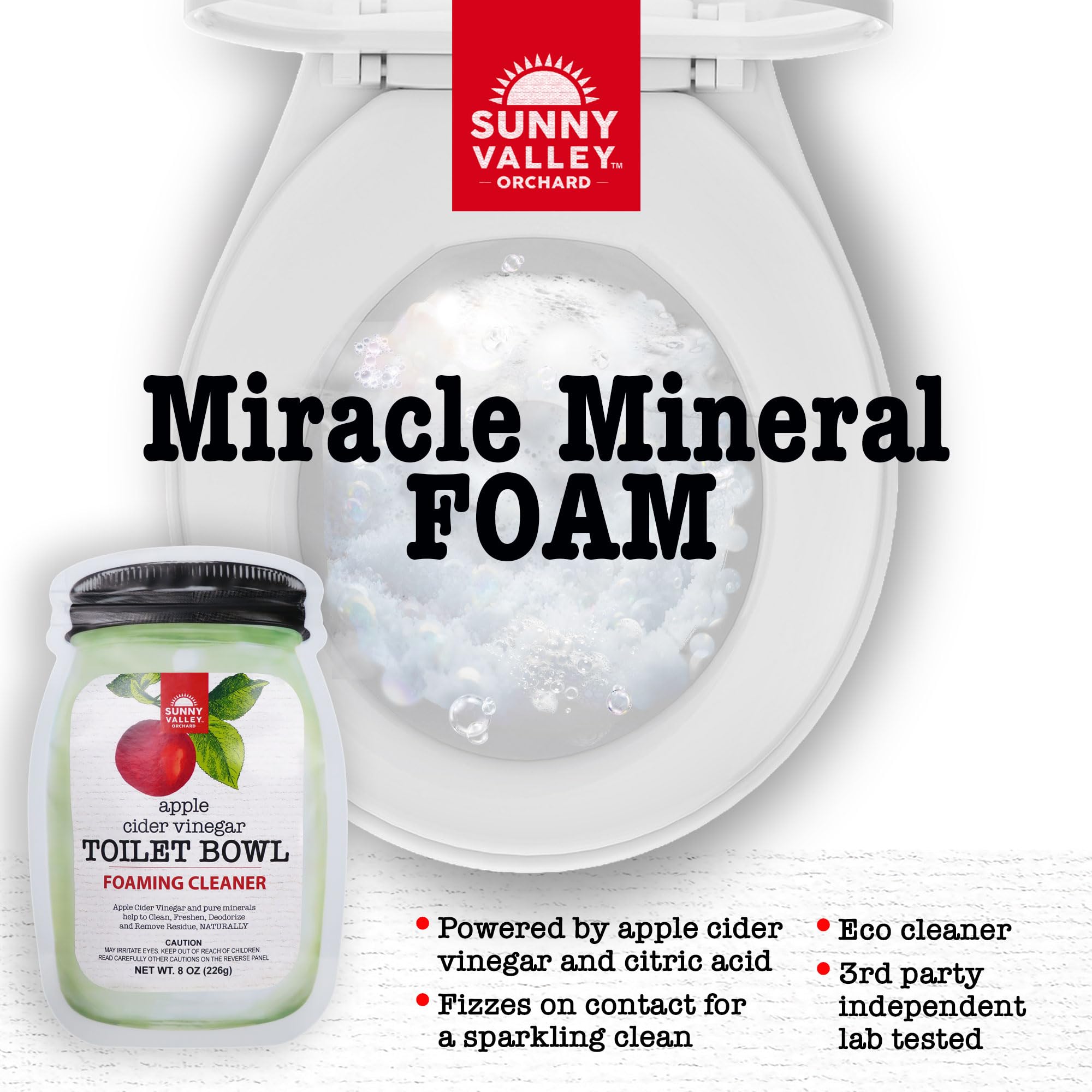 Sunny Valley Orchard Apple Cider Vinegar Foaming Toilet Bowl Cleaner