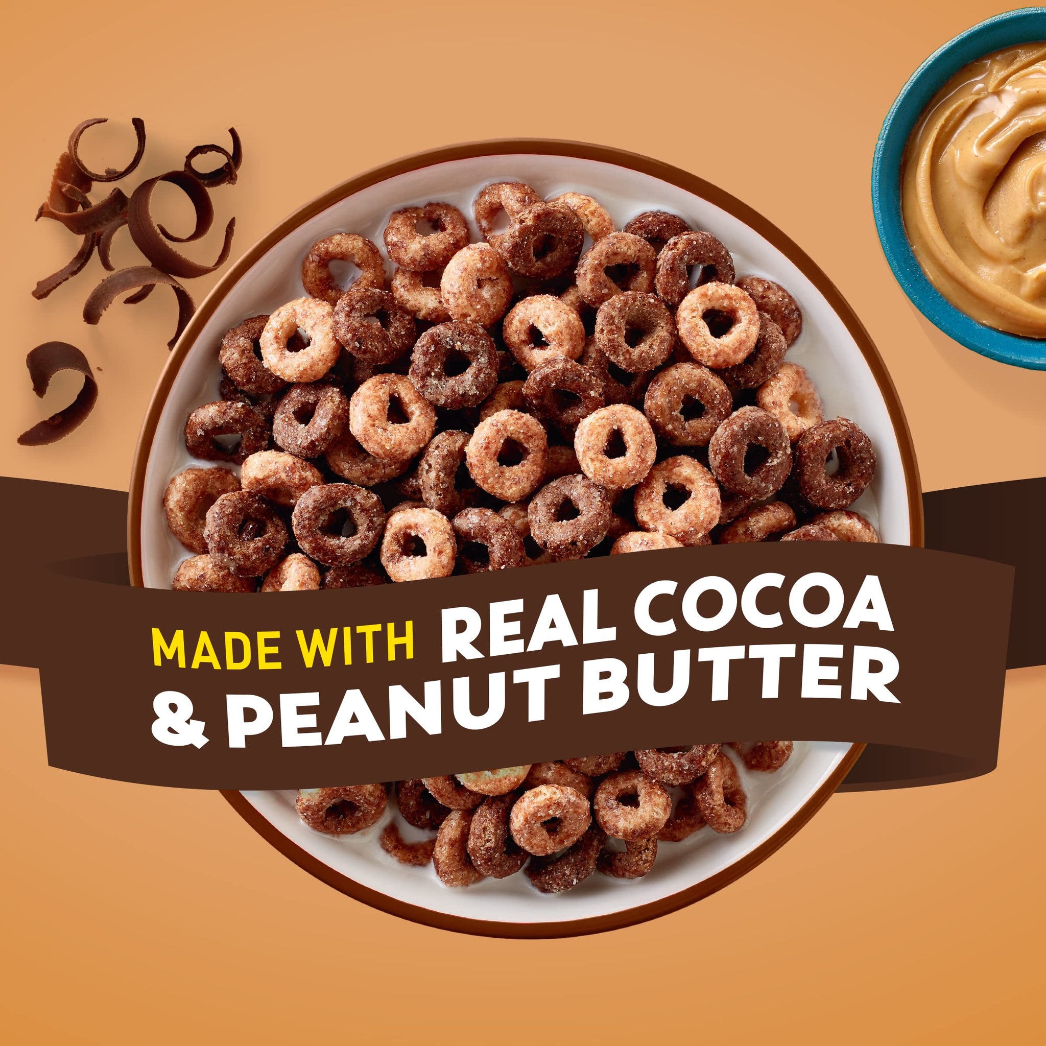 Chocolate Peanut Butter Cheerios Breakfast Cereal, Family Size, 18 OZ