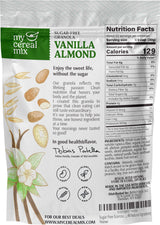 MyCerealMix Vanilla Almond Sugar-Free Granola, 24 oz - Keto & Diabetic-Friendly, Plant-Based, No Added Sugar, Gluten-Free, High Fiber, Allulose & Monk
