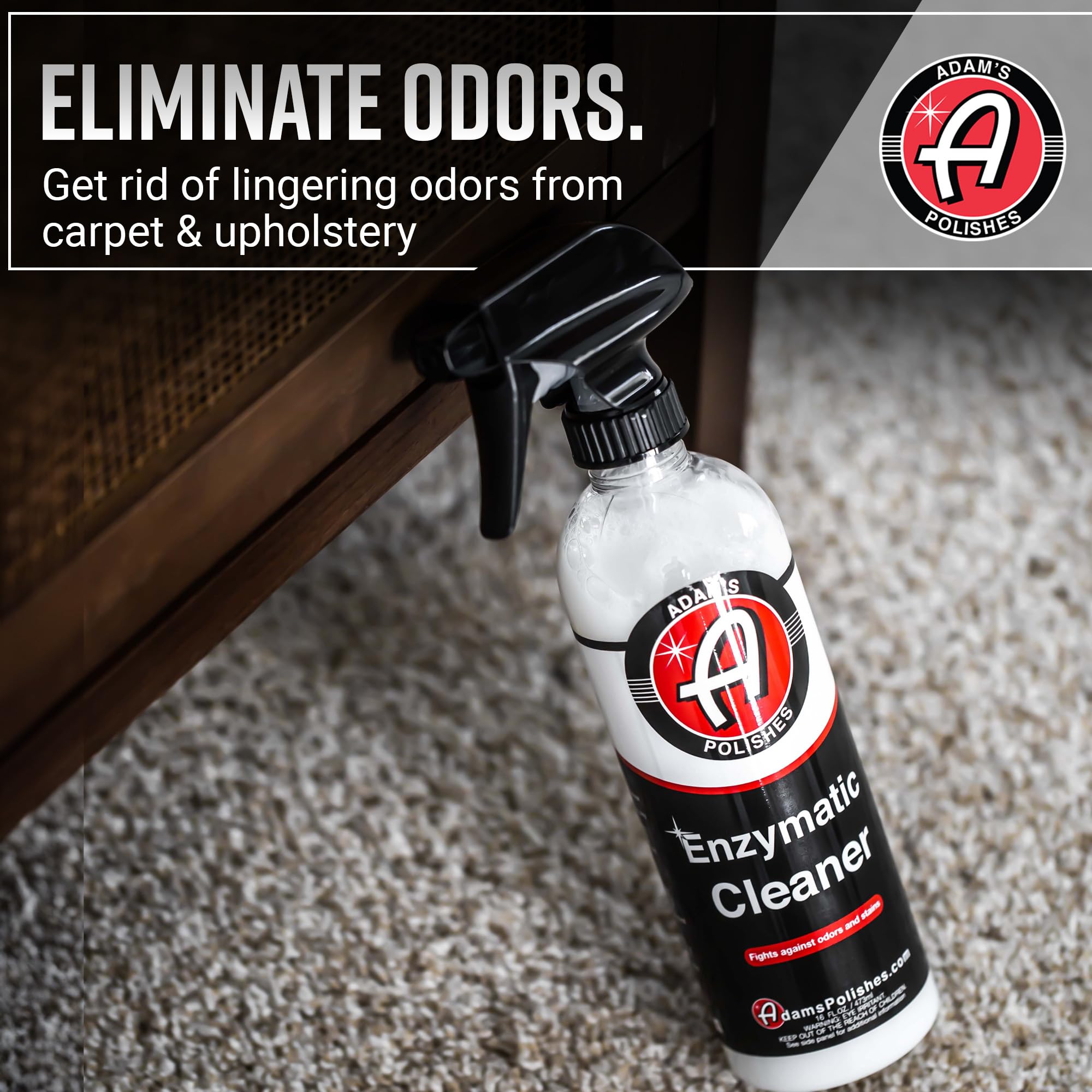 Adam's Polishes Enzymatic Cleaner 16oz - Eliminate Stains & Odors From Extreme Bio-Based Messes - Water-Based, Non-Toxic All Purpose Interior Cleaner