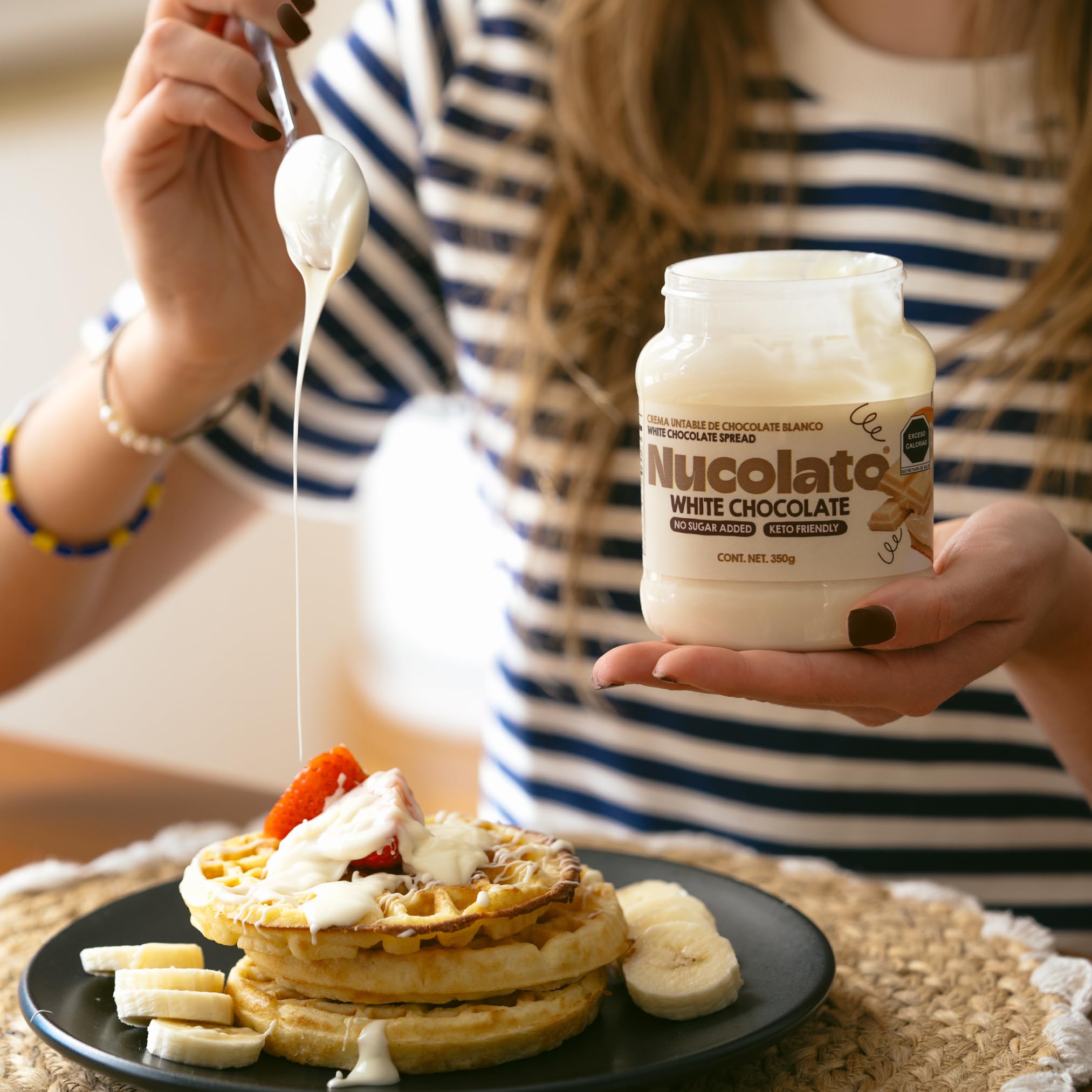 NUCOLATO | White Chocolate Spread | 12.3 oz - 350 g | Keto Friendly - No Sugar Added | Best Low Carb Dessert - Food Snacks | Perfect Topping for Cake