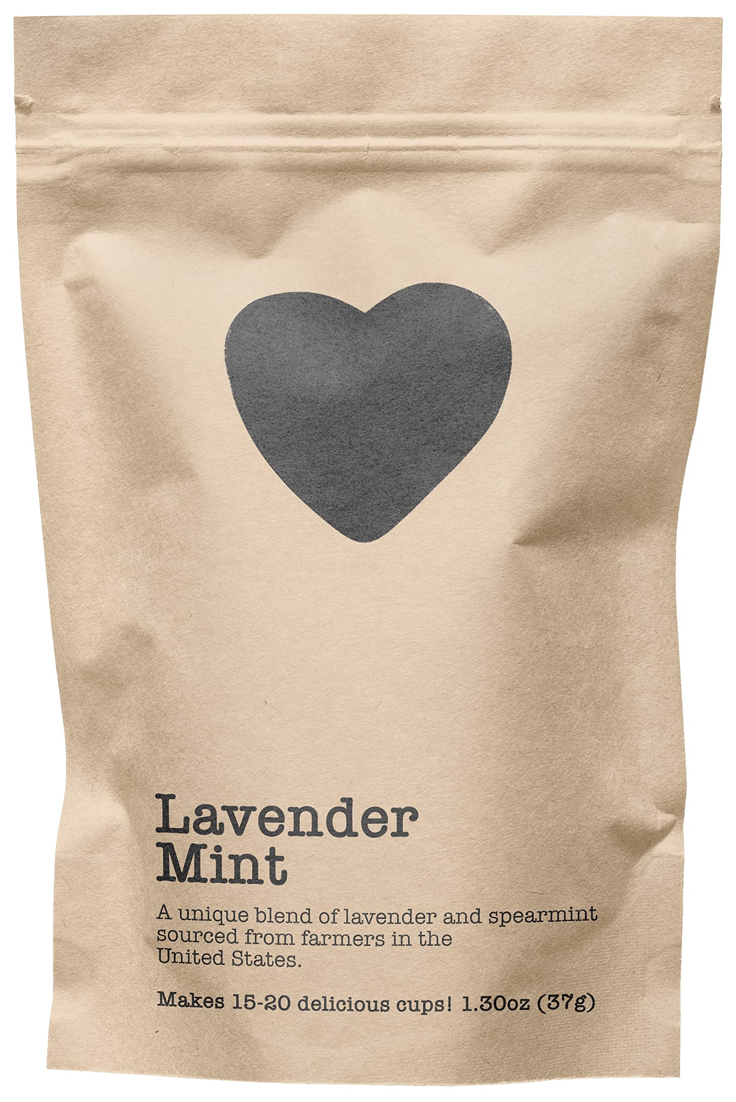 Lavender Mint, 15-20 Servings, Eco-Conscious Zip Pouch, Caffeine Free, Pure Loose Leaf Tea Grown in America, 1.30 Ounce (Small)
