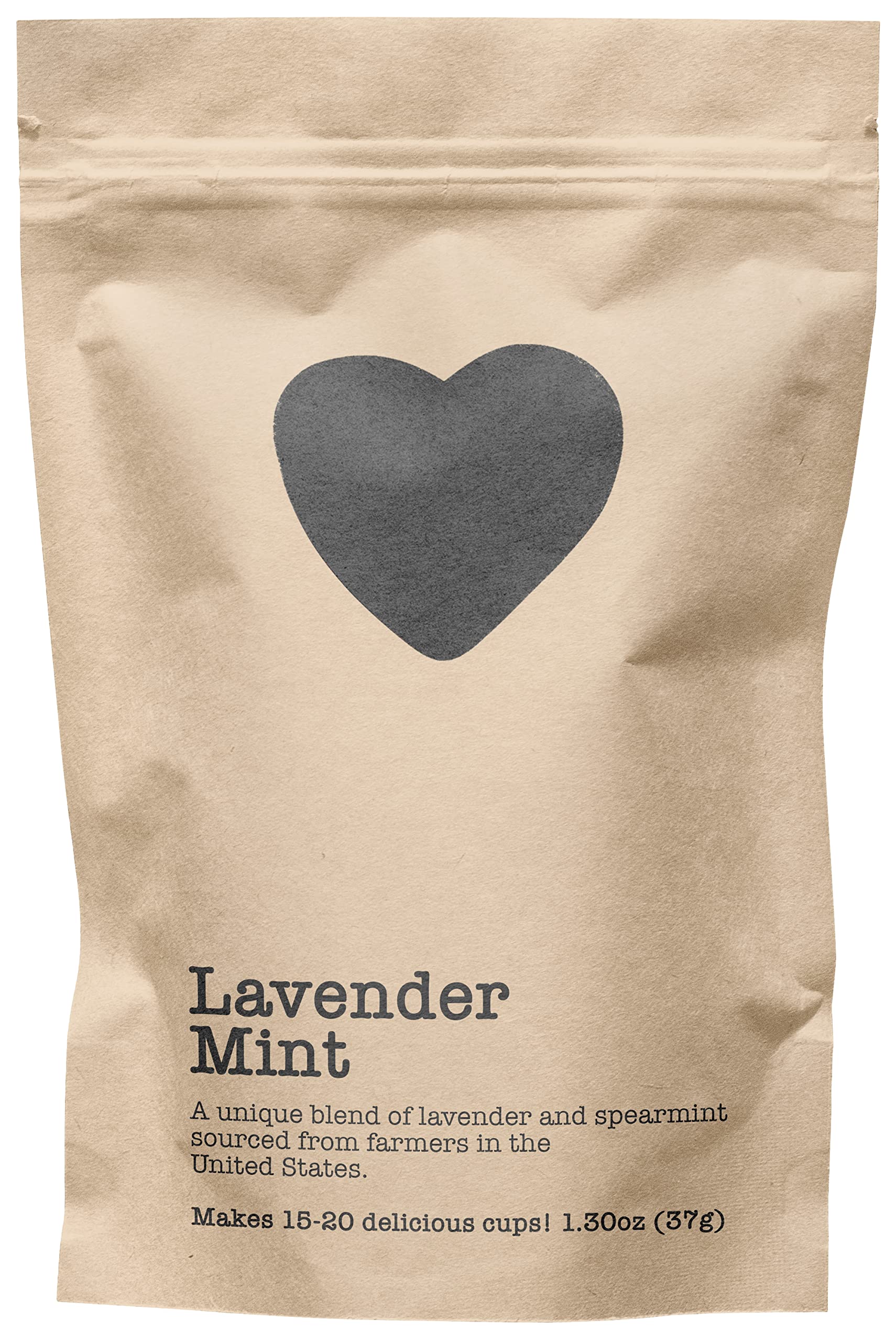 Lavender Mint, 15-20 Servings, Eco-Conscious Zip Pouch, Caffeine Free, Pure Loose Leaf Tea Grown in America, 1.30 Ounce (Small)