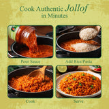Jiffy Jollof Vegan Sauce, Authentic Nigerian Tomato Pepper Blend for One-Pot Meals, Spicy Pasta, Roasted Bell Pepper Stew, Hot Cooking Sauce, 16oz