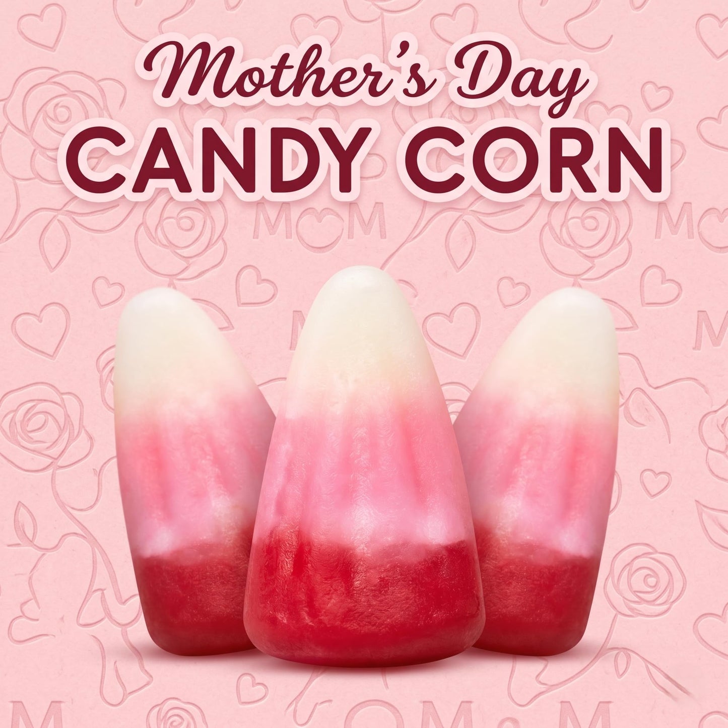 Mother's Day Candy Corn Bulk, 1lbs Pack of Mellowcreme Mother's Day Candy, Ideal White, Red and Pink Candy Corn for Parties, School Events and Treats