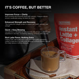 Strong Coffee Co. Vanilla Instant Latte | Organic Coffee with Collagen Protein | Lion’s Mane & L-Theanine | Adaptogens & Nootropics | 15 Servings
