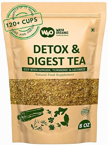 Detox and Digest CCF Tea with Ginger, Turmeric and Licorice Tea 8 Ounces (Pack of 1), 11 Herbs Benefits in One Tea