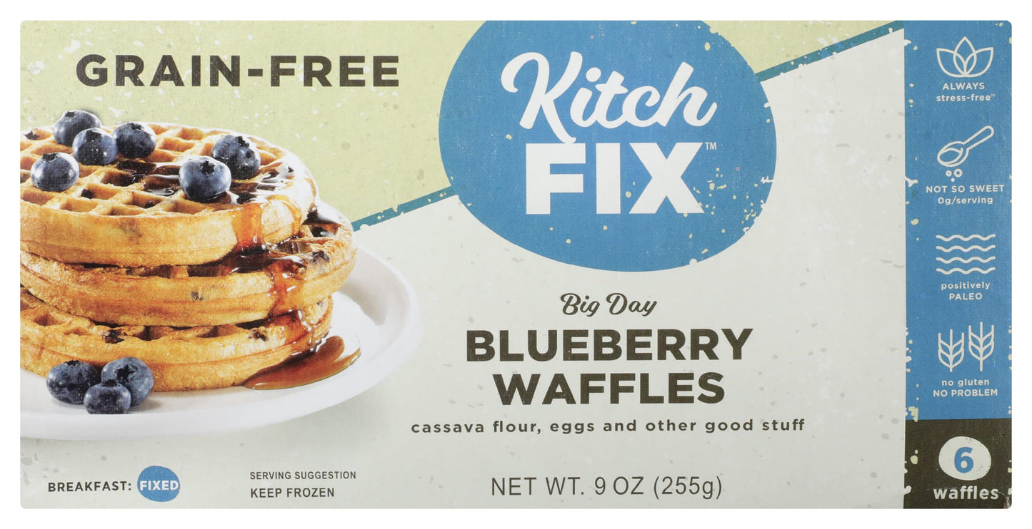 Kitchfix, Waffles Grain Free Blueberry 6 Count, 9 Ounce