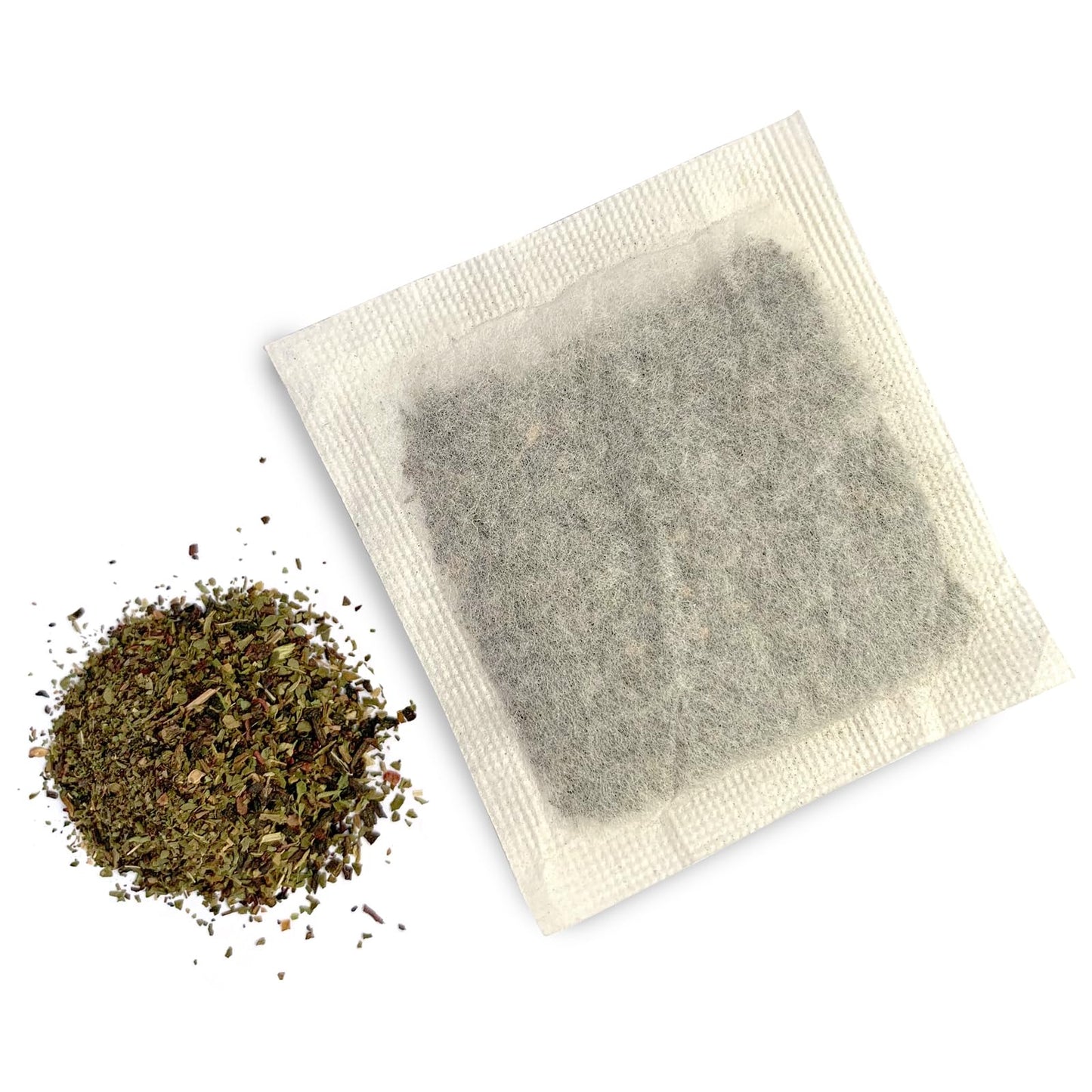 Hibiscus Mint Tea Bags, by Herb Co, Three-Ingredient Blend of Hibiscus, Peppermint & Stevia, Caffeine Free, Unbleached Filter Paper, Kosher