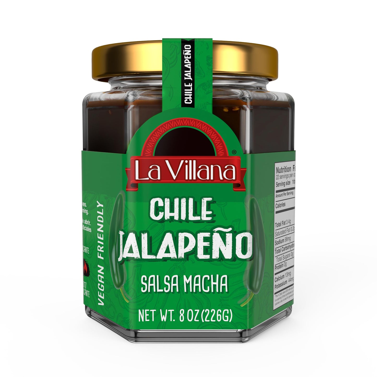 La Villana Jalapeno Pepper Hot Sauce, 8.8 Oz, 1-Pack
