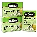 Herbacil Chamomile Tea, Herbal Blend Made with Chamomile Flowers, Caffeine-Free, All Natural, 3-pack of 25 bags per box (75 Tea Bags), 0.88 oz Each