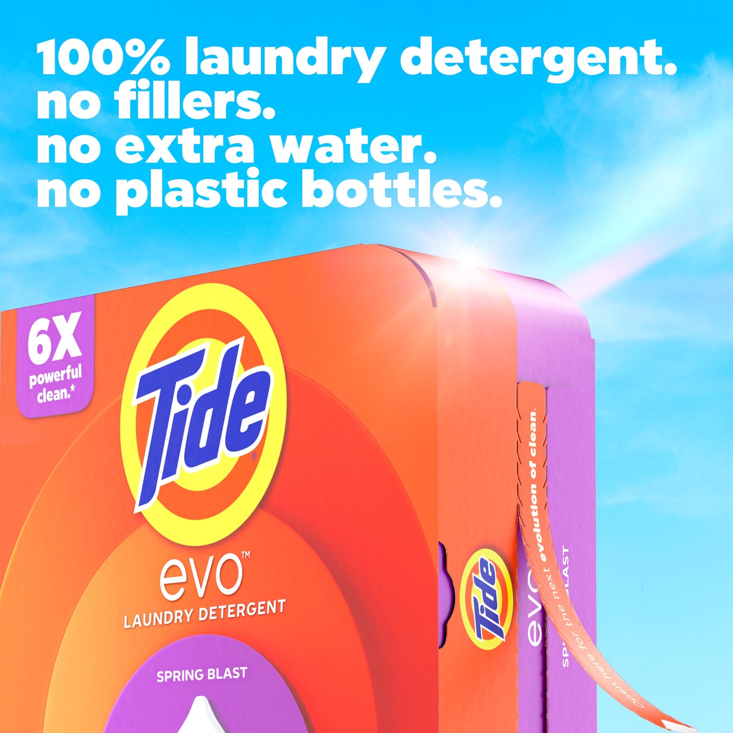 Tide evo Laundry Detergent Spring Blast Scent Works on 100% of Common Stains Concentrated Travel Detergent HE Compatible and Instant Dissolve Fights