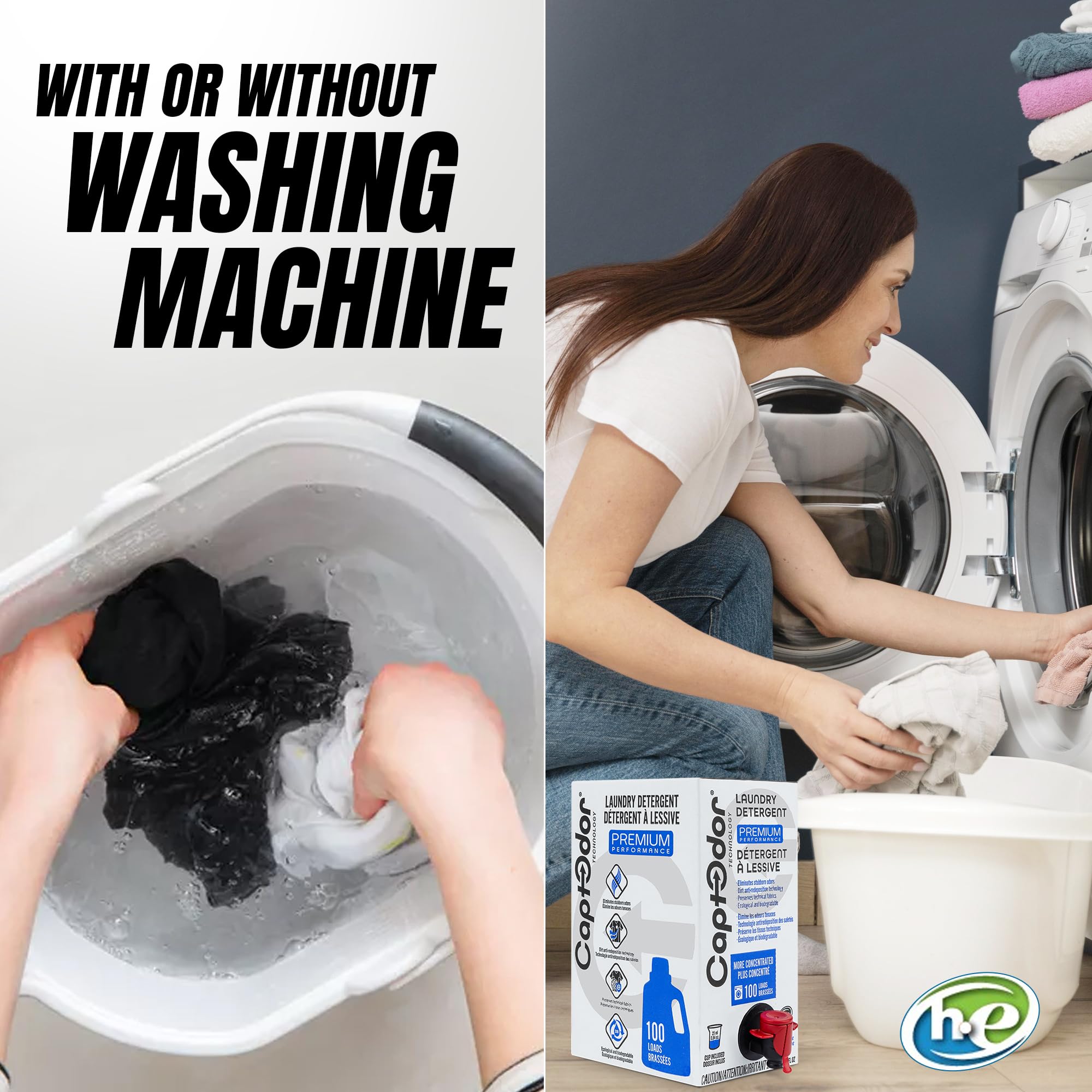 Captodor Premium Laundry Detergent, - Nordic Breeze Scent, Ultra-Concentrated Formula, Eliminates Tough Odors and Dirt, Phosphate-Free, Biodegradable