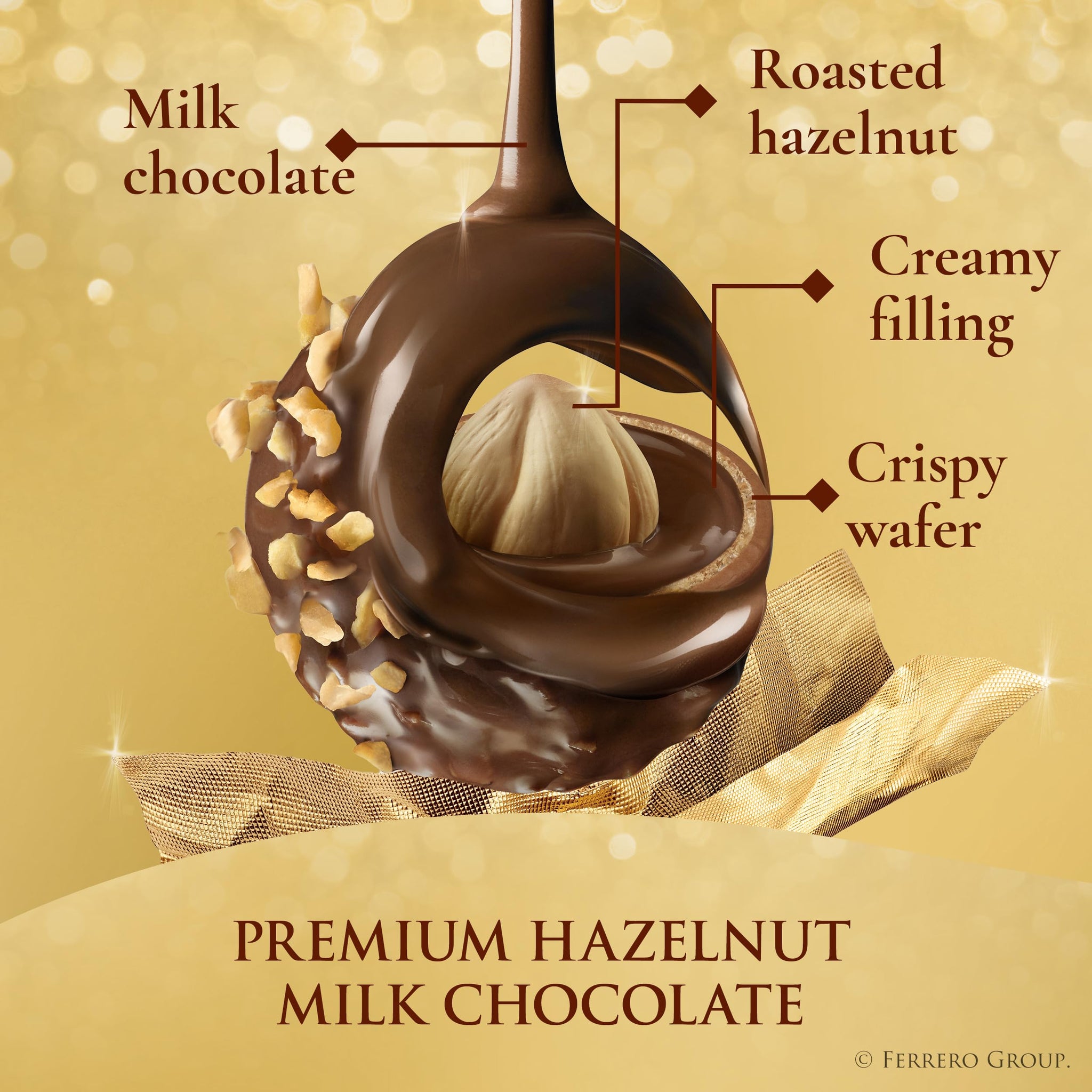 Ferrero Rocher, 13 Count, Premium Gourmet Milk Chocolate Hazelnut, Individually Wrapped Candy for Gifting in a Bunny-Shaped Box, Great Easter Gift