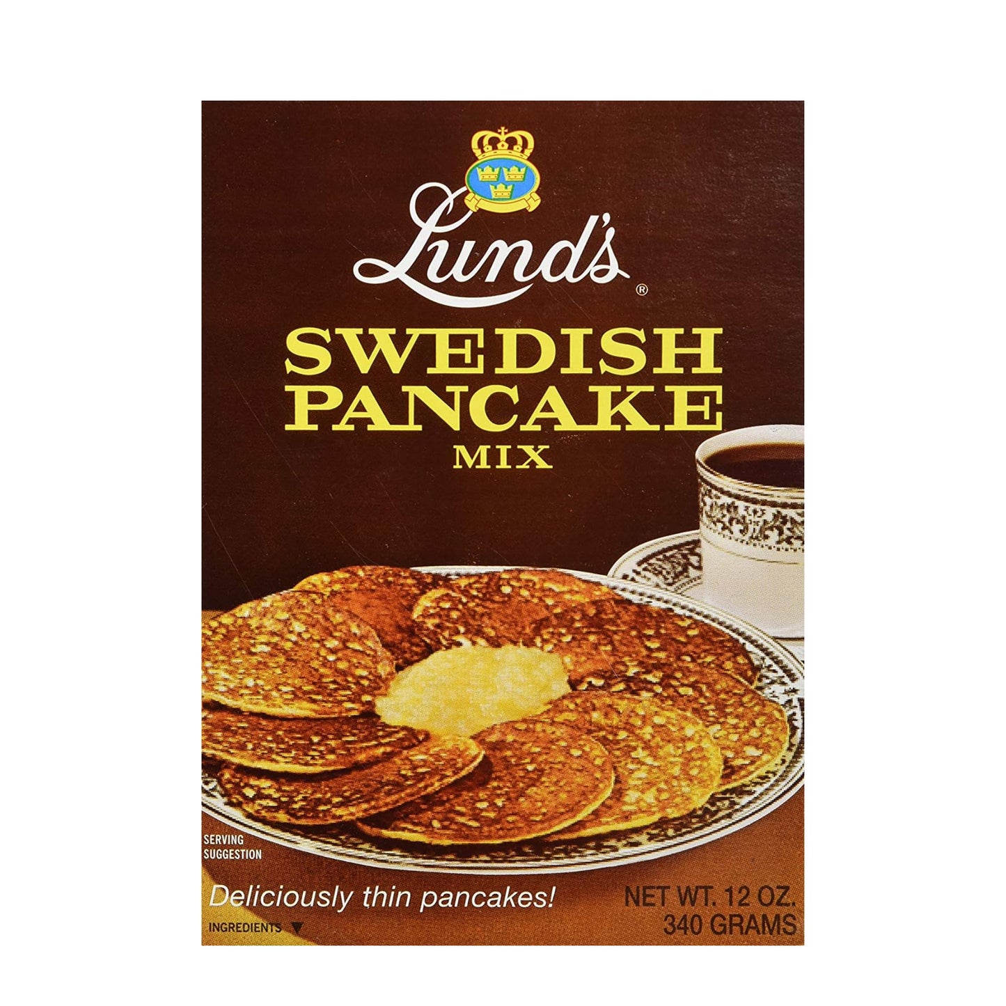 Lund’s Swedish Pancake Mix, Deliciously Thin & Light Pancakes, 12 oz, Traditional Scandinavian Recipe - Easy Mix for Breakfast or Brunch