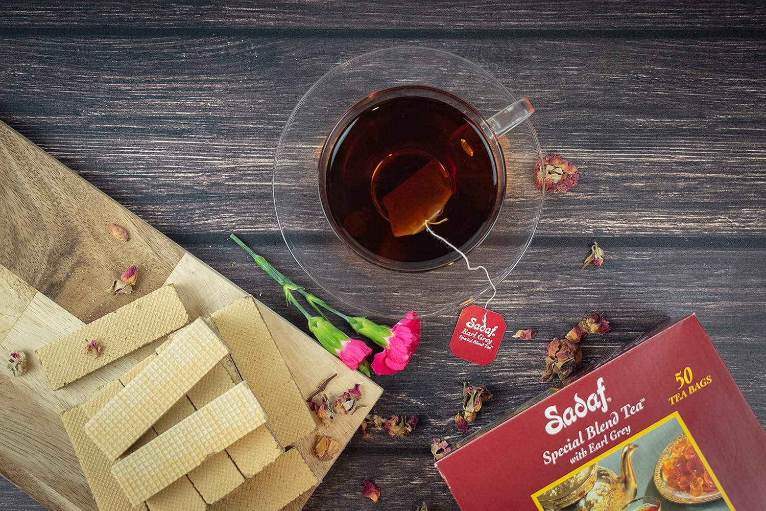 Sadaf Earl Grey Tea | Loose Leaf Special Blend Earl Grey Ceylon Black Tea | Product harvested in Sri Lanka | 8 Oz Box