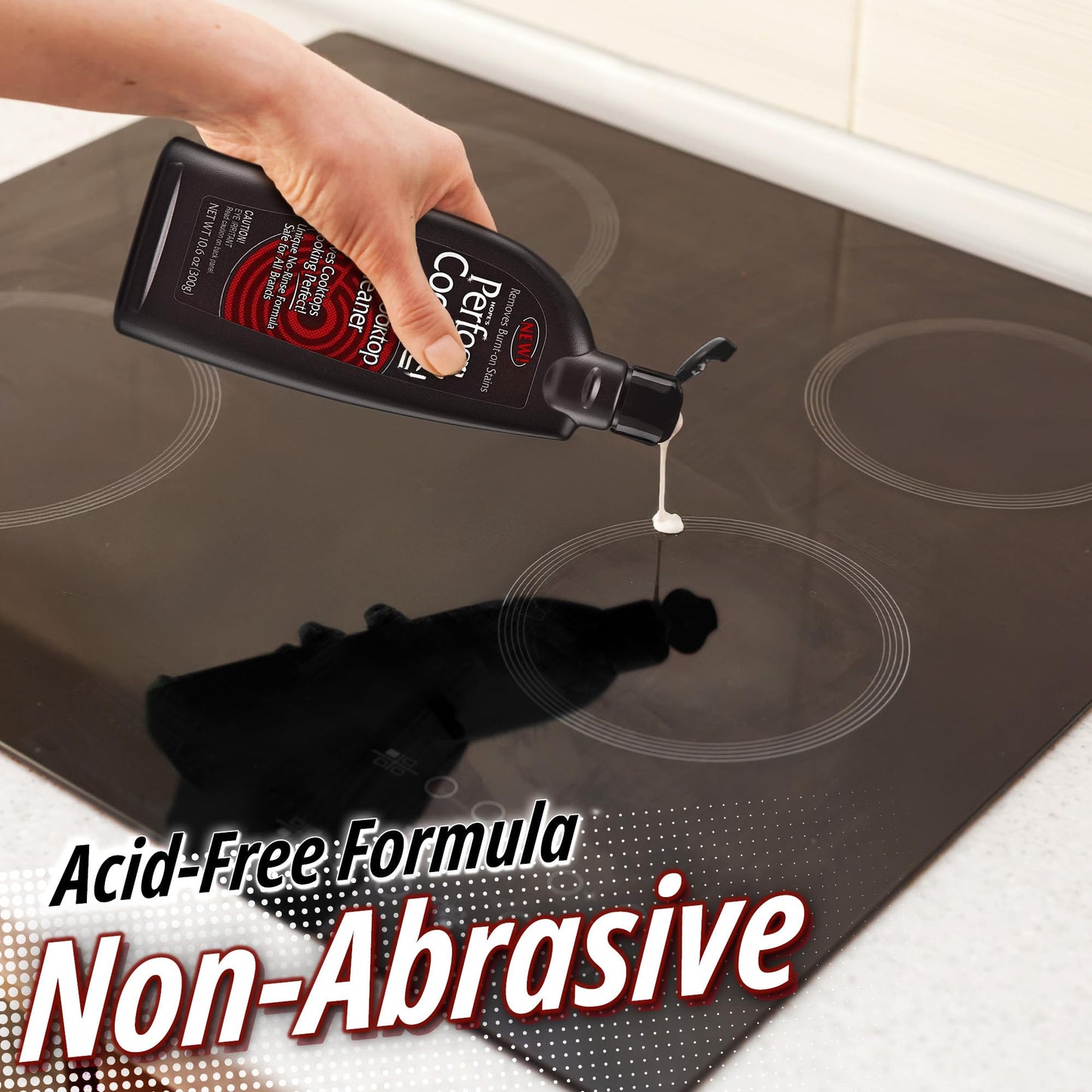 HOPE'S Perfect Cooktop Glass and Ceramic Cooktop and Stove Top Cleaner, Fast Acting and Removes Burnt on Stains from Glass Ceramic Smooth Top Ranges