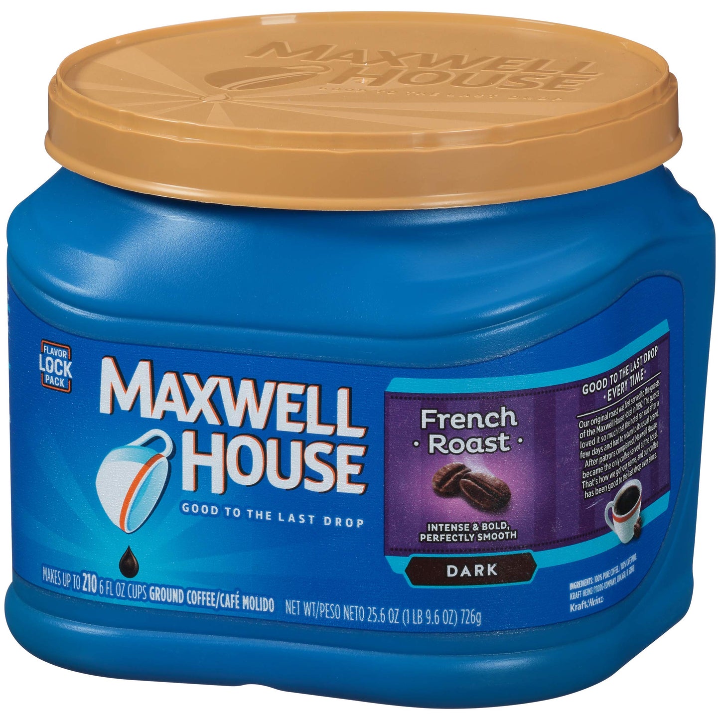 Maxwell House French Roast Dark Roast Ground Coffee (25.6 oz Canisters, Pack of 2)